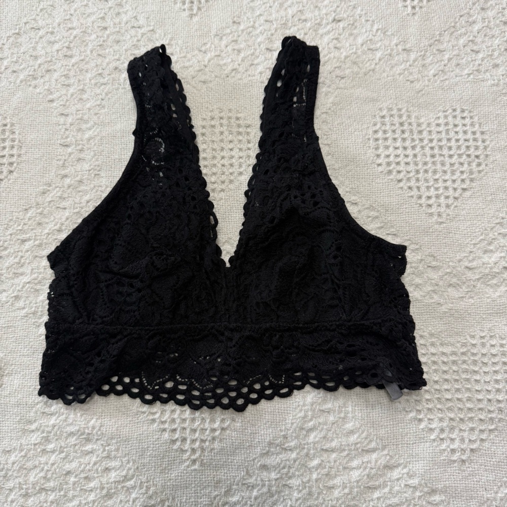 Aerie Boho Black Lacey Bra (XS)